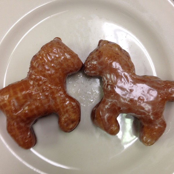 Kissing-Ponies-donut.-It-is-two-pony-shaped-raised-glazed-donuts-kissing-one-another